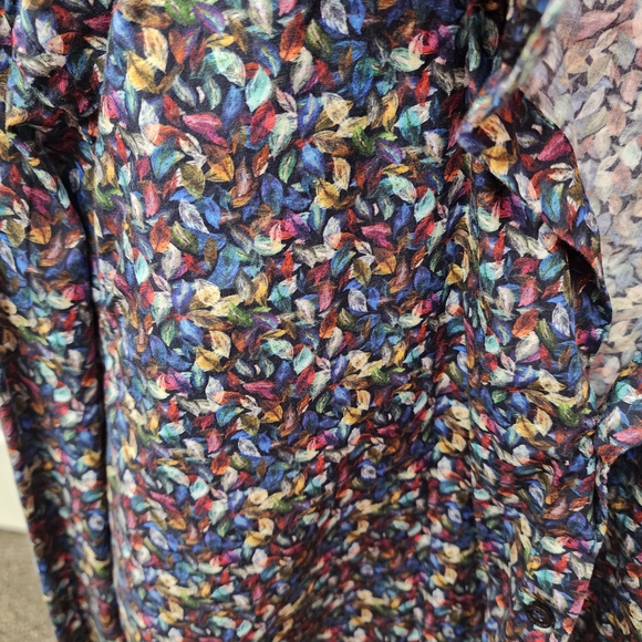 Robert Graham Dark Blue Floral Casual Button Down Shirt - Picture 2 of 3